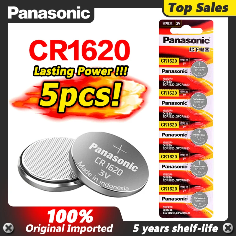 Оригинальный продукт Panasonic 5 шт. cr1620 3 в литиевая батарея кнопка для монет CR1620 LM1620