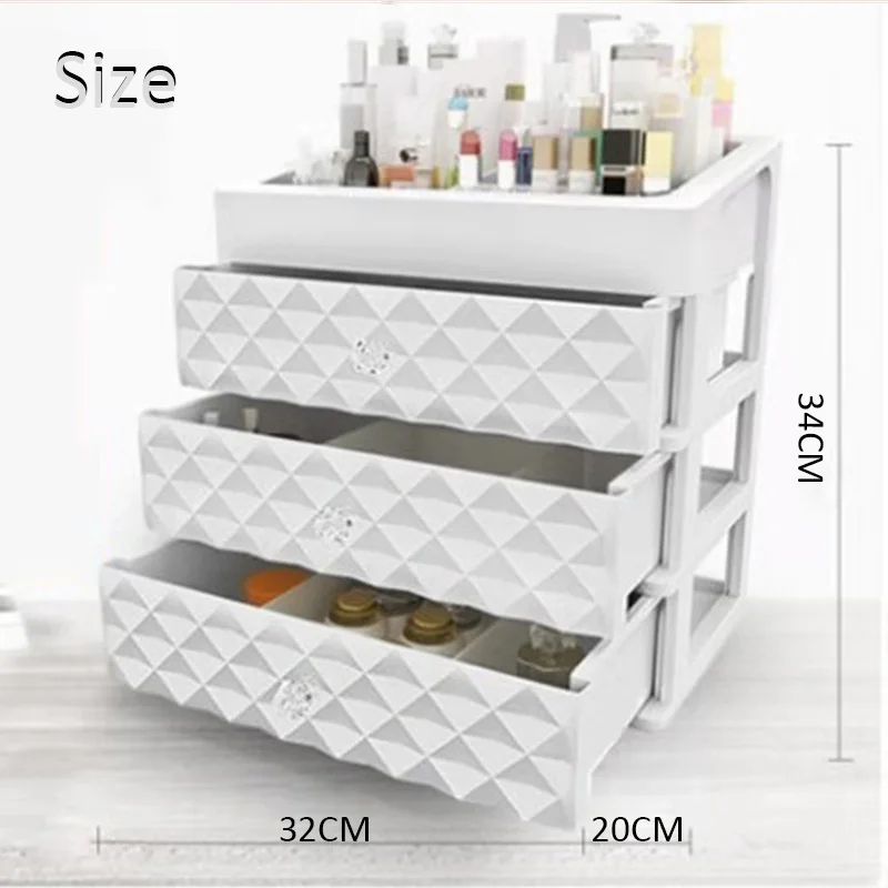 

Cosmetics storage box three layer drawer makeup accessories organizer desktop lipstick nail oil container cosmetic beauty box