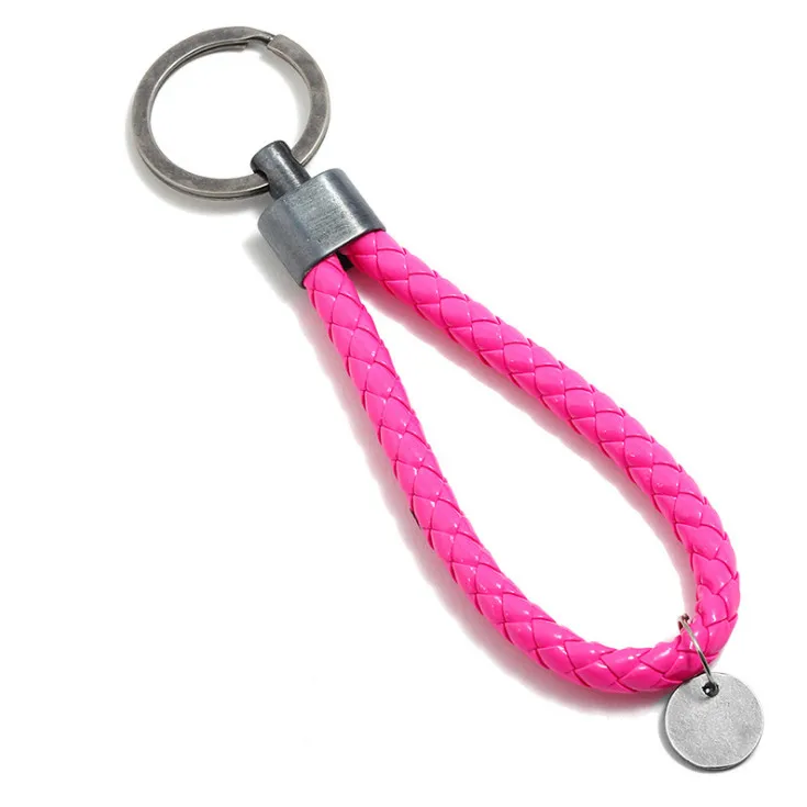 Модный повседневный плетеный кожаный брелок простой веревочный античный сплав