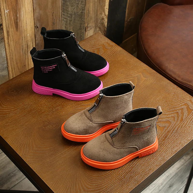 Детские однотонные сапоги для маленьких девочек детская обувь принцессы теплые