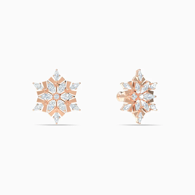 

2020 Fashion Jewelry SWA New MAGIC Pierced Earrings Charming Snowflake Pattern Rose Gold Necklace Women's Romance Jewelry Gift