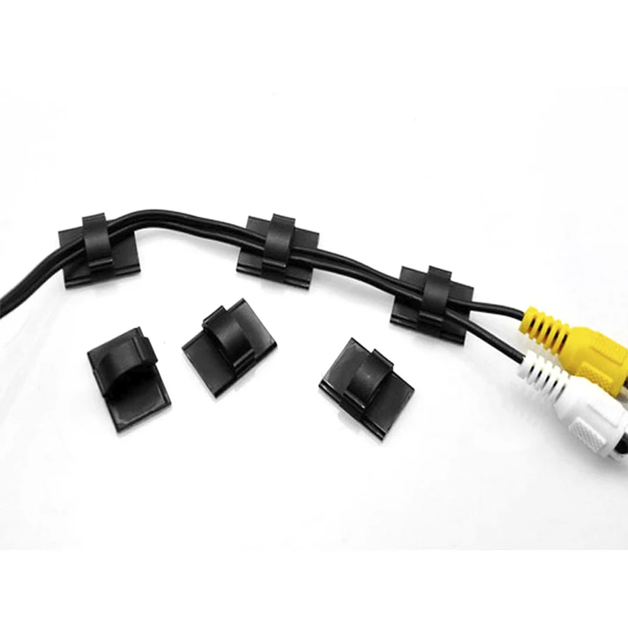 

10 шт./лот клейкие зажимы для кабелей, зажимы для проводов, держатель органайзера