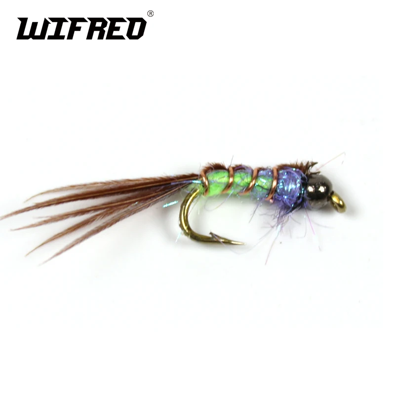 

Wifreo 8 шт. 14 # черный цвет Вольфрам бусина фазан хвост Нимфа муха форель нахлыстовая Рыбалка приманки