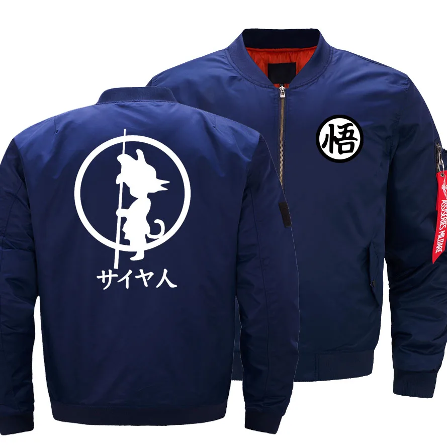 

New Fashion Autumn Winter Anime Z Goku Cartoon Logo Jacket Men Round Collar Baseball Flight Jacket Male Uniform Coat
