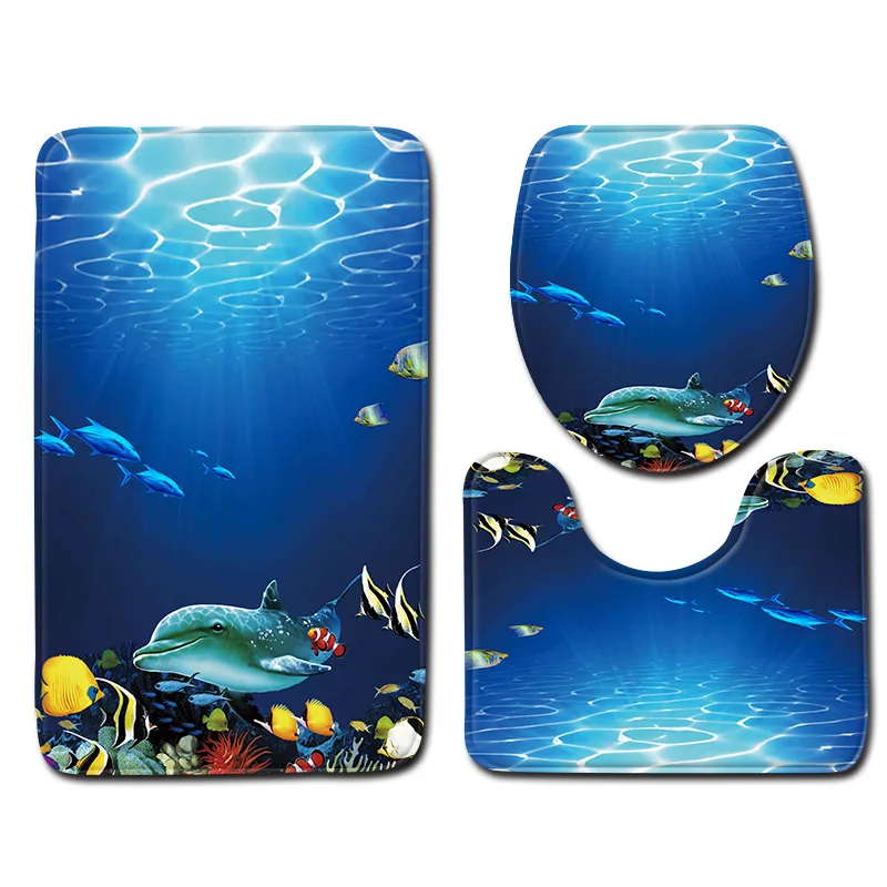 Zeegle 3 шт. набор для ванной комнаты и туалета (термопластичный эластомер) коврик