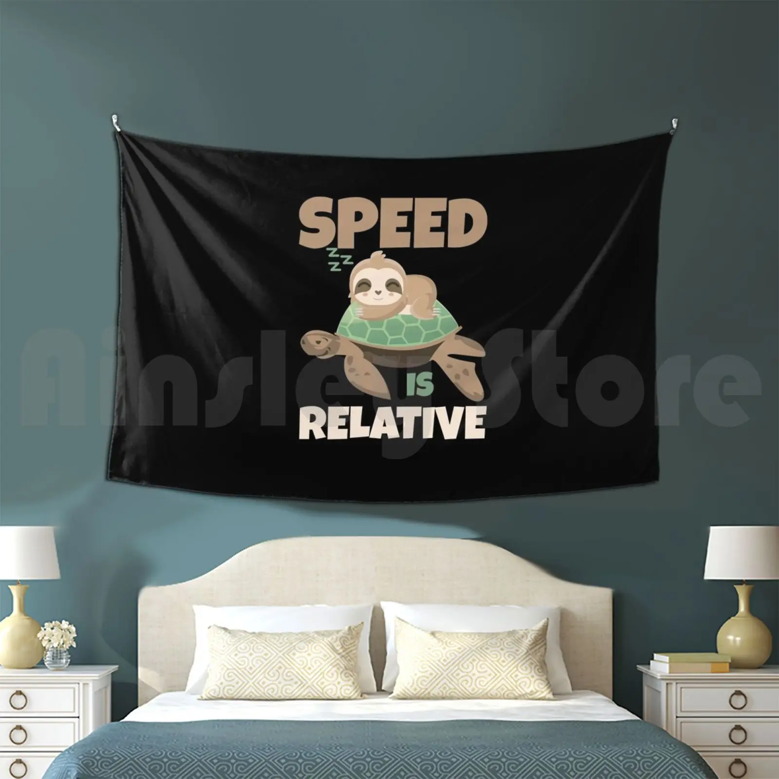 

Speed Is Relative Sloth Turtle Tapestry Living Room Bedroom Sloth Turtle Speed Relative Relativity Theory Space Once Upon A