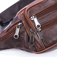 retro leather fanny pack mens waist belt bag women purse hip pouch travel bag