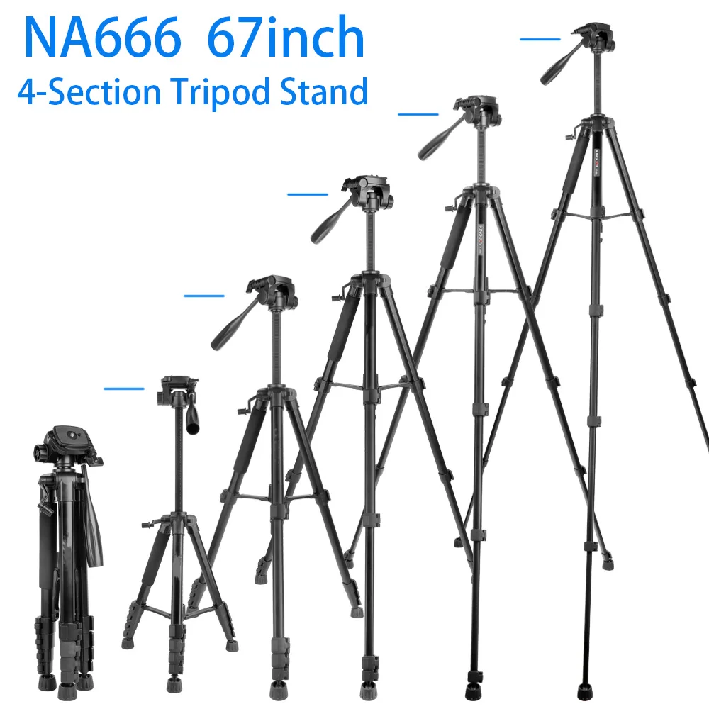 67in camera tripod professional photography tripod stand with phone holder portable travel tripe for canon sony nikon cameras free global shipping