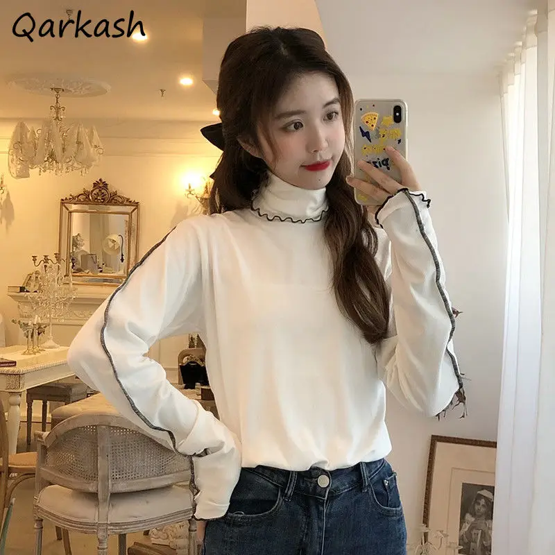 

Футболки с длинным рукавом, Женская шикарная универсальная одежда в Корейском стиле, модные облегающие футболки в стиле Ins Harajuku Y2k, бойфренд, съедобное дерево, гриб, Kpop