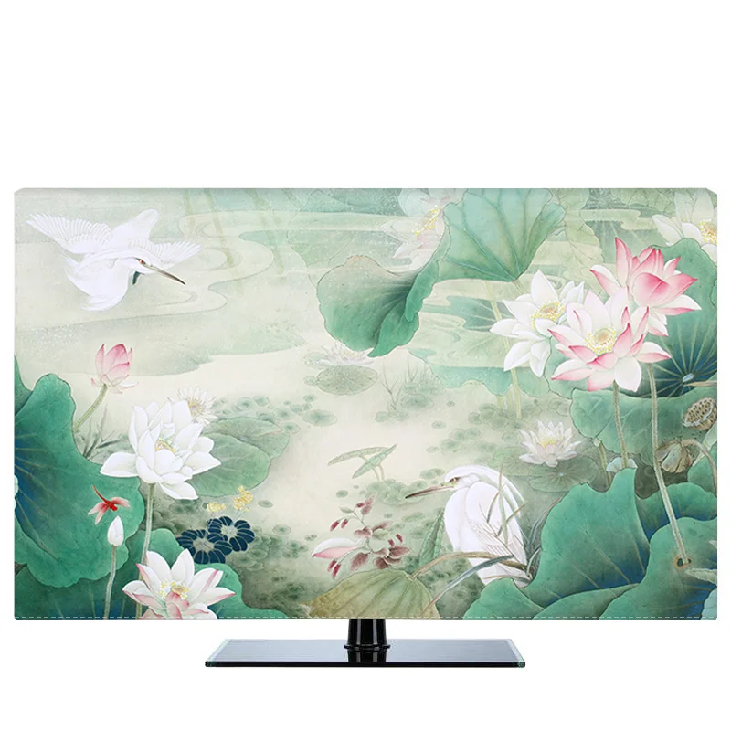 1"-80" 22 дюймов 75 дюймов экран lcd tv PC чехол декоративный капюшон занавеска картина Лилия Цветочные Locus птицы водонепроницаемый зеленый синий