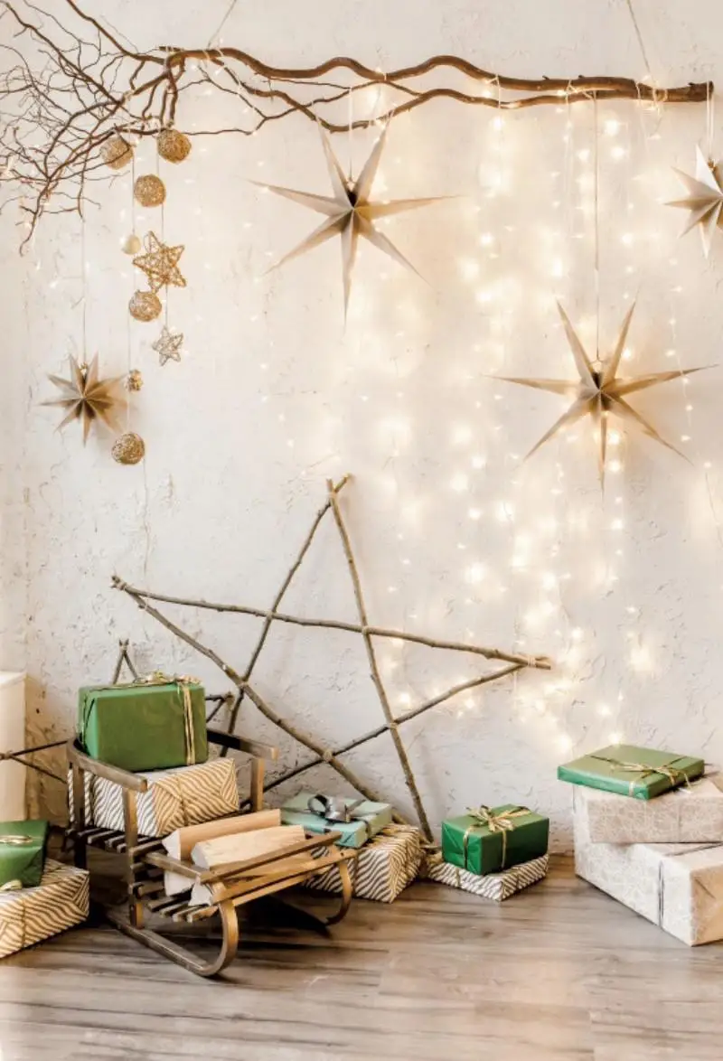 Рождественские фоны для фотосъемки украшения подарки красный носок фон Стена