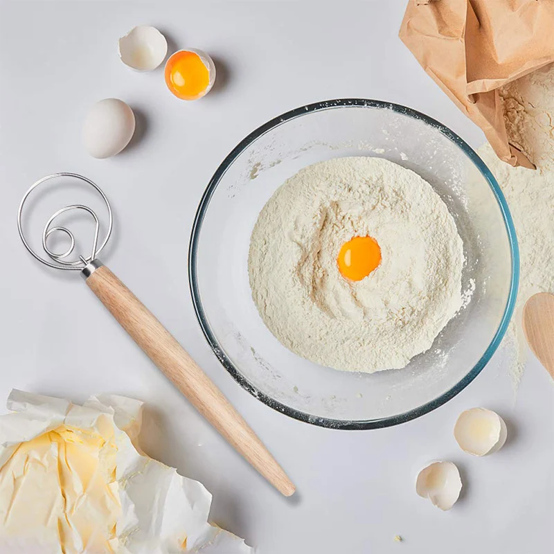 Датский венчик для теста из нержавеющей стали приготовления хлеба кухонный