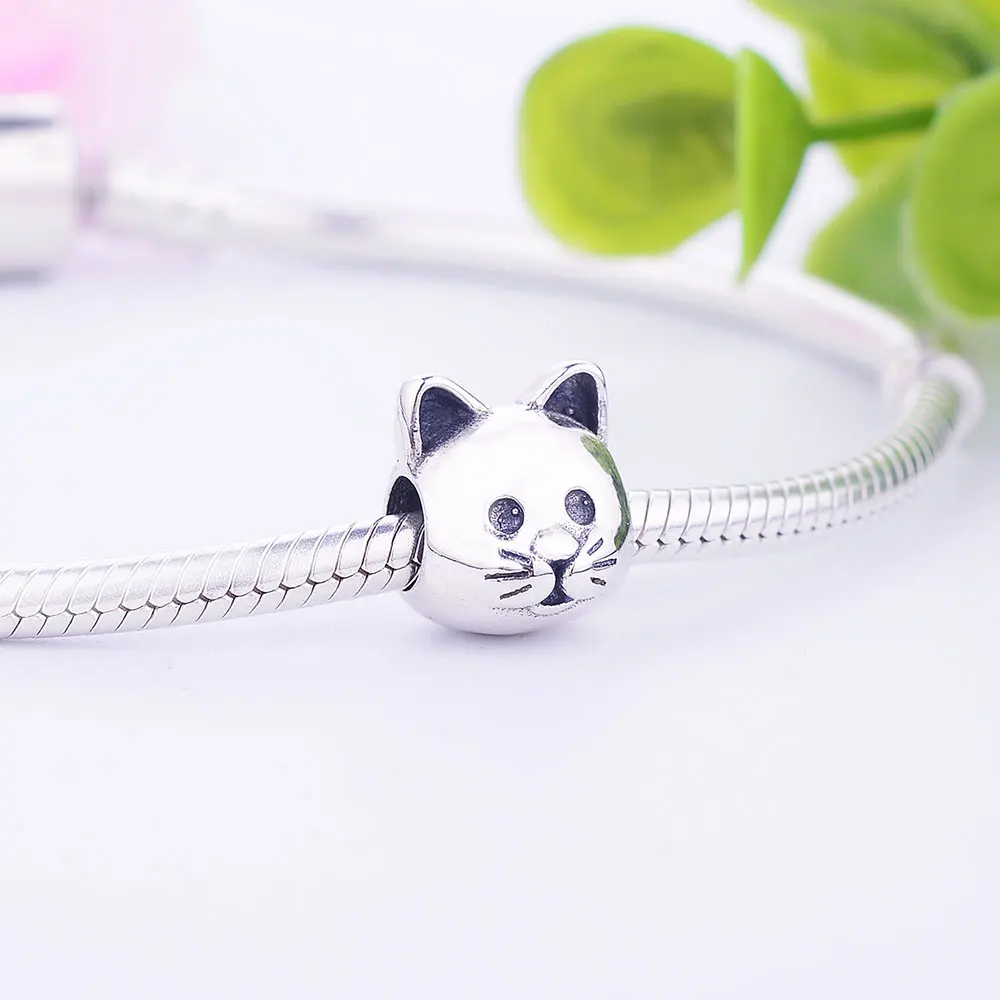 Браслет из стерлингового серебра 925 пробы с очаровательным котом и животным