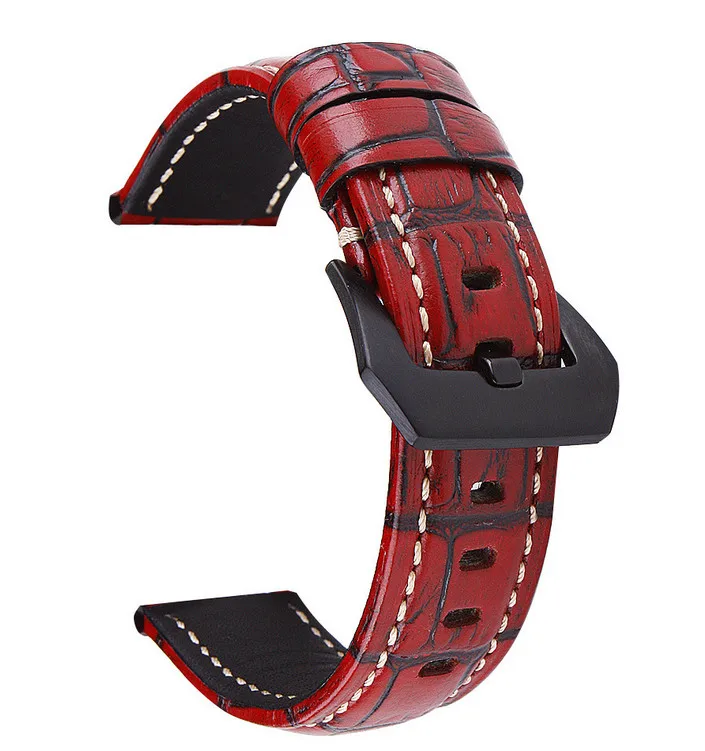

New 1PCS genuine cow leather very strong Watch band watch strap red color 20mm 22mm 24mm 26mm size available