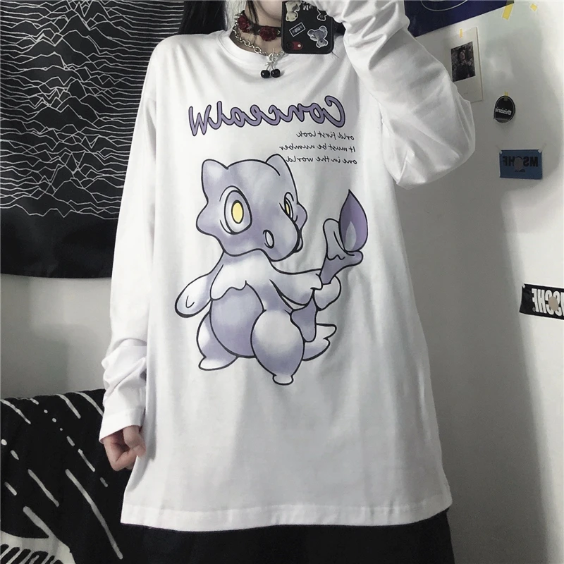 Женская футболка с круглым вырезом в стиле Харадзюку|Футболки| |