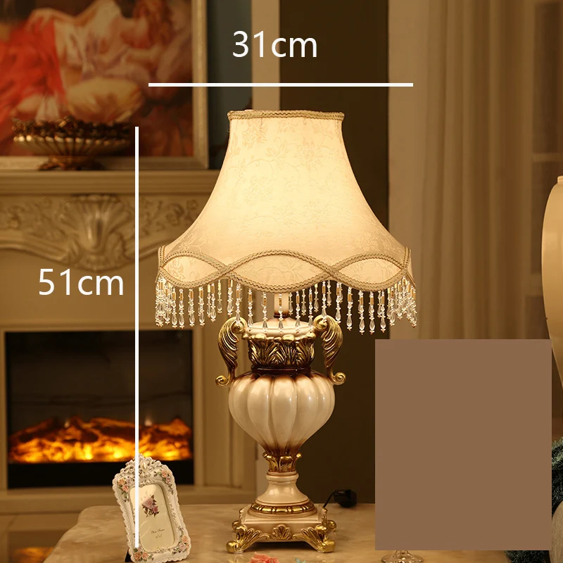 51cm High A Model Роскошная настольная лампа в ретро-стиле из коричневой и белой смолы, роскошная прикроватная лампа для спальни, скульптура из смолы, E27, декоративная лампа, Abajur Led - Цвет абажура: 51cm High A Model