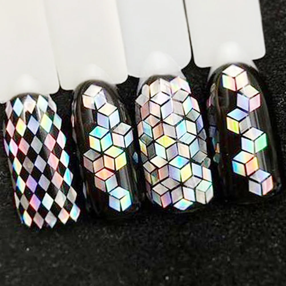 1 г/Бутылка Лазерная Серебряная голографическая блестящая Алмазная форма ромб