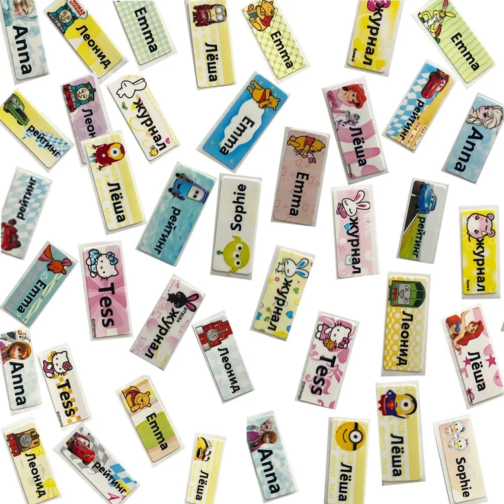 100 шт Мультяшные наклейки на заказ с персональным именем для транспортировки