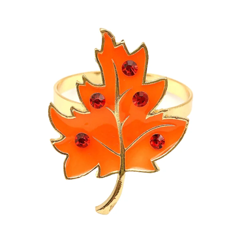 

1pcs Maple Leaf Napkin Rings Metal Napkin Holders Dinner Table Decor For Christmas Holidays Thanksgiving Wedding Party Decor