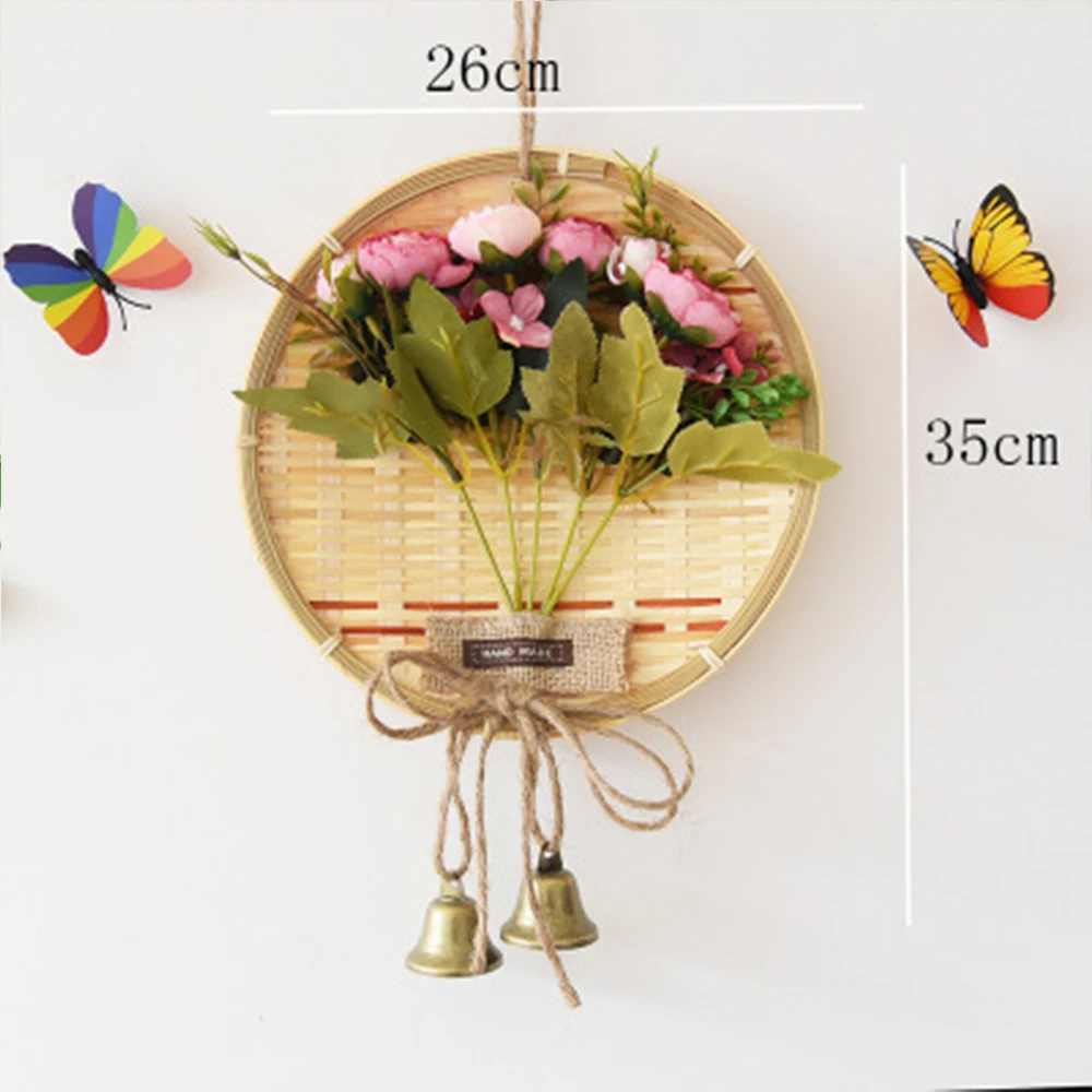 

Artificial Flower Wall Decorative Pendant Garden Bamboo Woven Office Decor Room living room decoration Creative Decor
