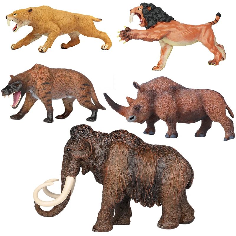 

Ice Age Mammoth Small Mammoth Animal Model Saber-toothed Tiger Solid Plastic Children's Boys Toy Ornaments