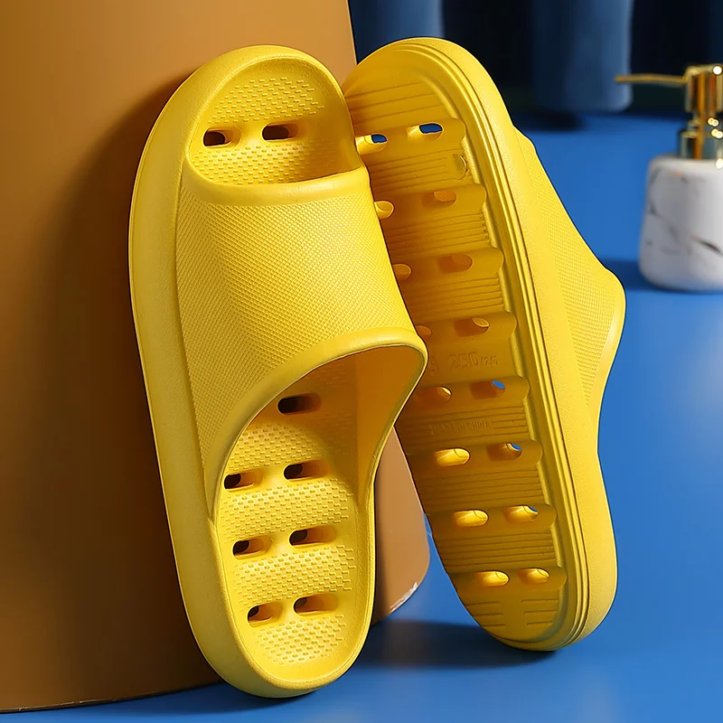 

4.5CM Women Slippers Thick Platform Slides Hollow Quick-drying Summer Beach Eva Soft Sole Sandals Men Indoor Bathroom Shoes