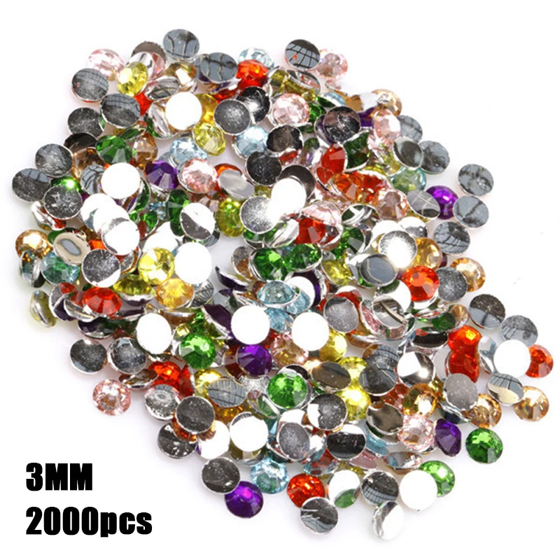 2000 шт. 3 мм круглые бриджи с кабошоном бусины плоским основанием для украшения