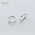 Женское ювелирное изделие Modian из серебра 925 пробы с круглым новым дизайнерские серьги-кольца, хороший подарок на серьга в виде кольца