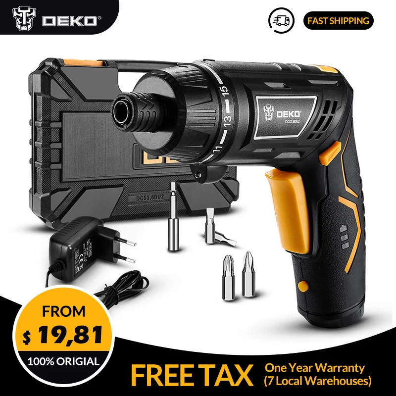 DEKO DCS3.6DU2 Беспроводная электрическая отвертка Бытовая аккумуляторная батарея с