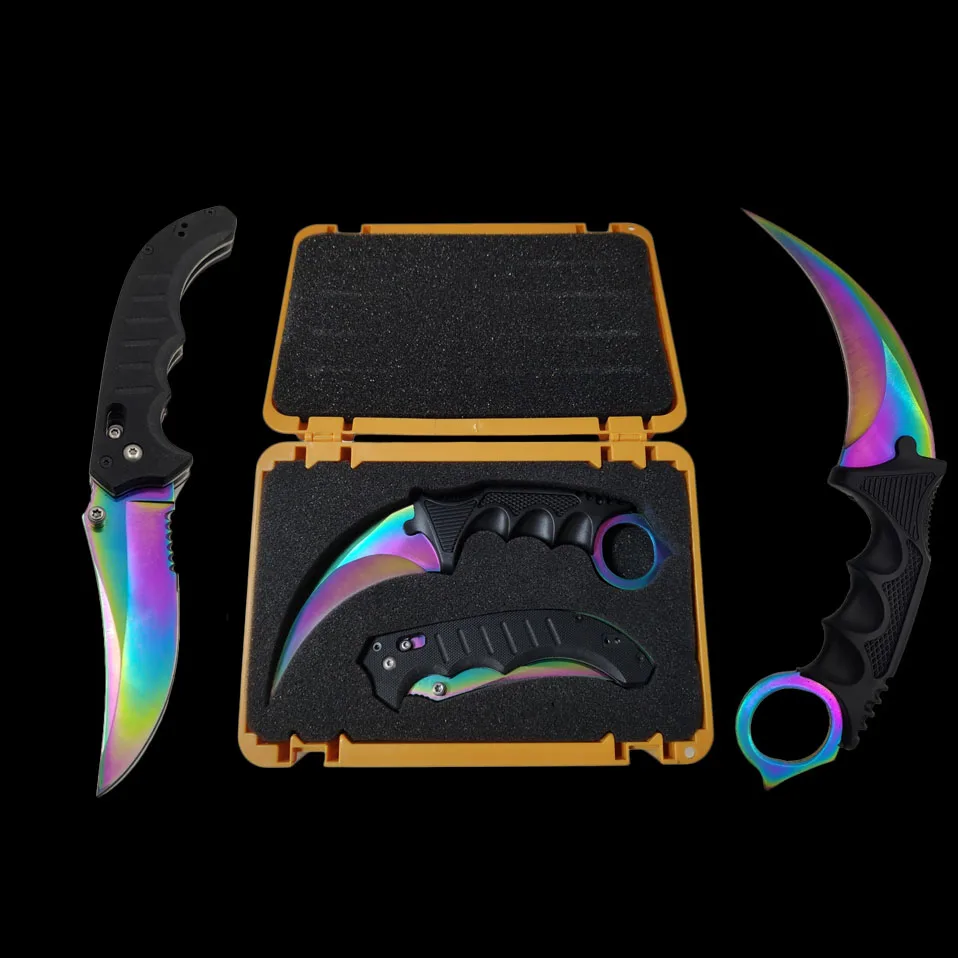 Fade Set Дропшиппинг Тактический CSGO настоящий Складной флип-нож выцветает цвета лезвие Galaxy тактические выцветающие ножи для выживания набор - Цвет: Fade Set