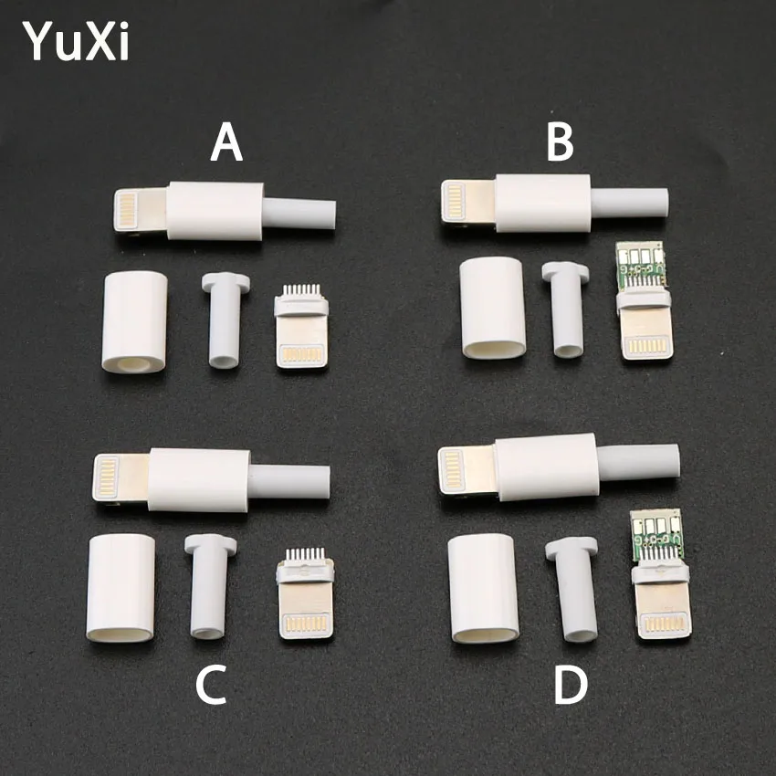 10sets USB Power charging plug For iphone male plug with chip board connector welding Data OTG line interface DIY cable adapter