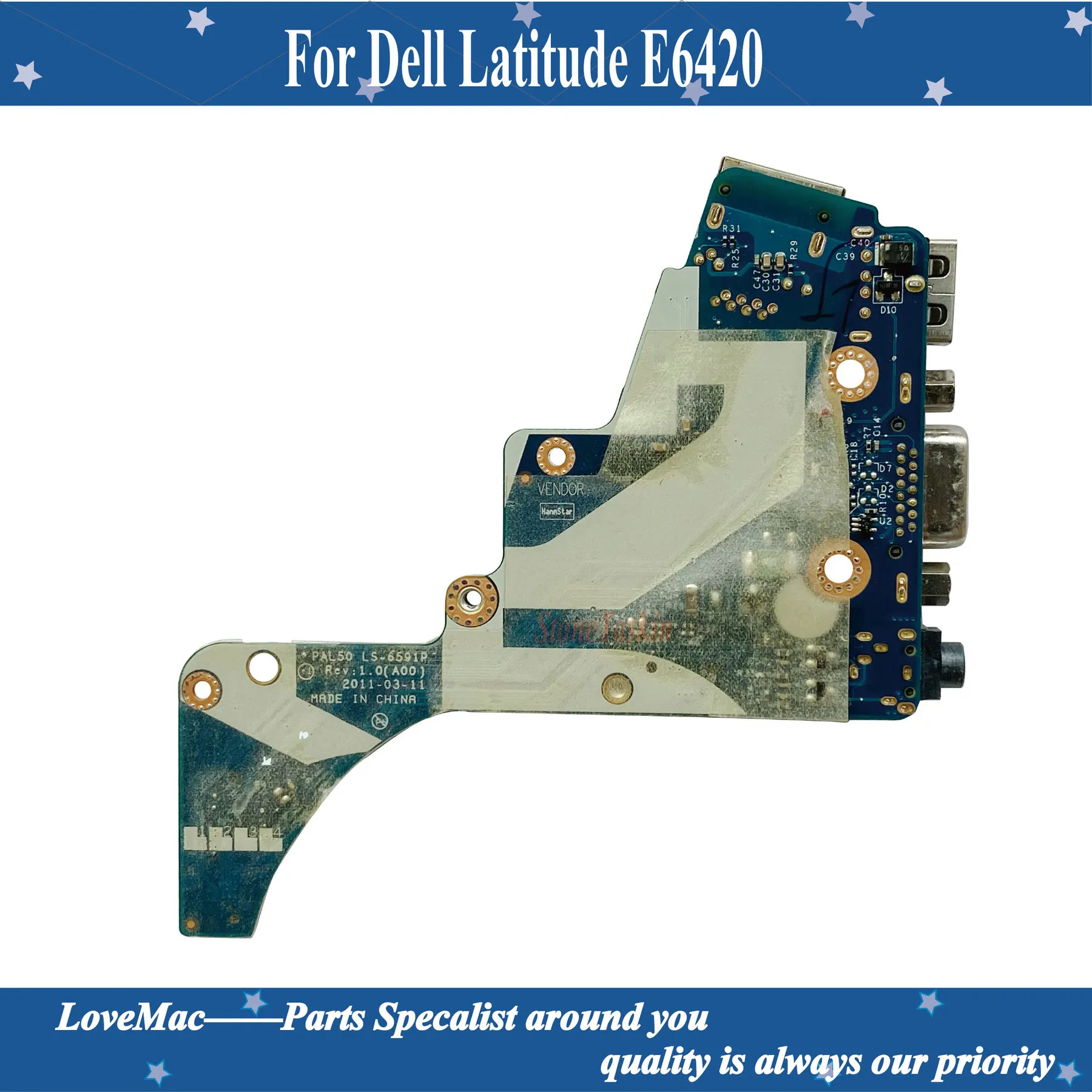 Высококачественная Подлинная для Dell Latitude E6420 плата аудио Ethernet USB VGA с портом CN-0CYXNG