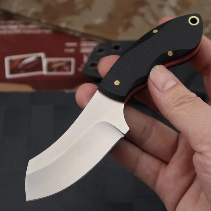 Маленький нож Rhino 9Cr18MoV с фиксированным лезвием KYDEX прямой для охоты кемпинга