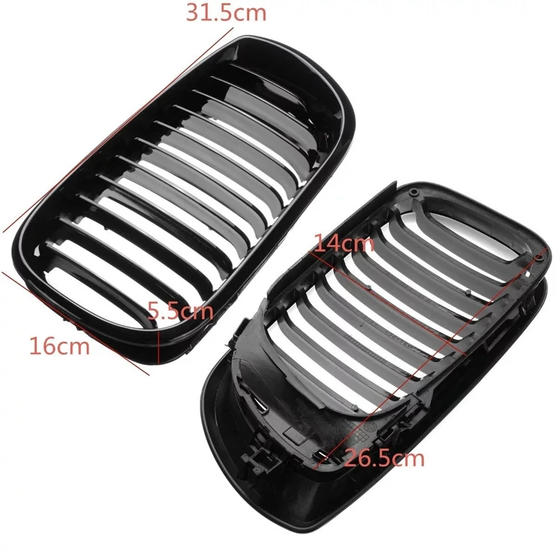 

1 Pair Front Grille for BMW E46 LCI 4D 325I Facelift 2002-2005 Gloss Black Car Front Kidney Racing Grille Grill