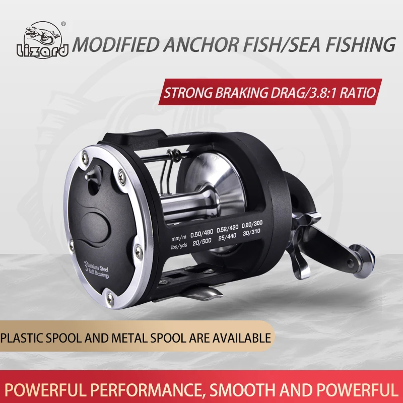 Фото Рыболовная катушка Lizard Fishing TSSD для морской рыбалки, большая катушка для серфовой ловли, с металлической шпулей, для бейткастинга и троллинга. №2