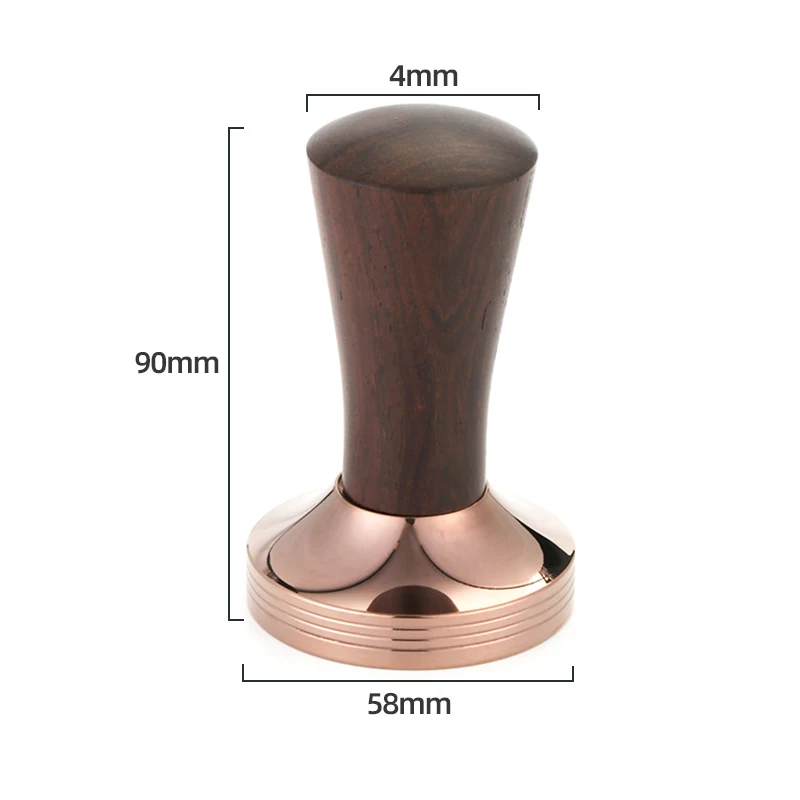 

Elegance Wooden Coffee Tamper. 58mm Flat Espresso Tamper. Stainless Steel Flat with Wooden Handle. Barista Espresso Tamper