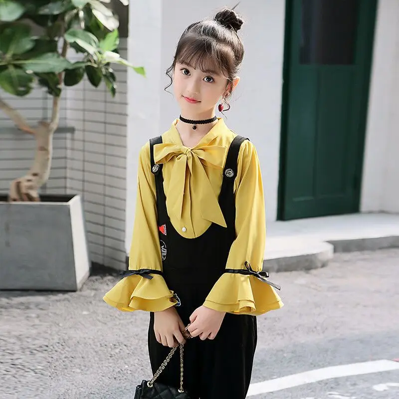 Комплект осенней одежды для девочек элегантная детская одежда белый костюм 6 8 12 13