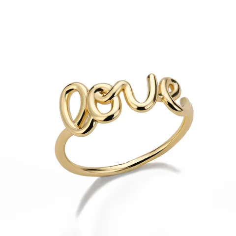 Романтическое кольцо с надписью Love
