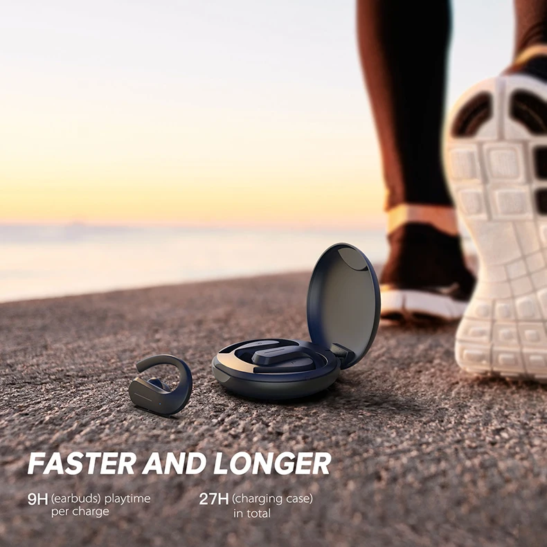 GGMM T1 Bluetooth наушники спортивные TWS беспроводные наушники BT V5.0 IPX7 водонепроницаемые 10 мм динамический круг HIFI Звук 36 часов время воспроизведения