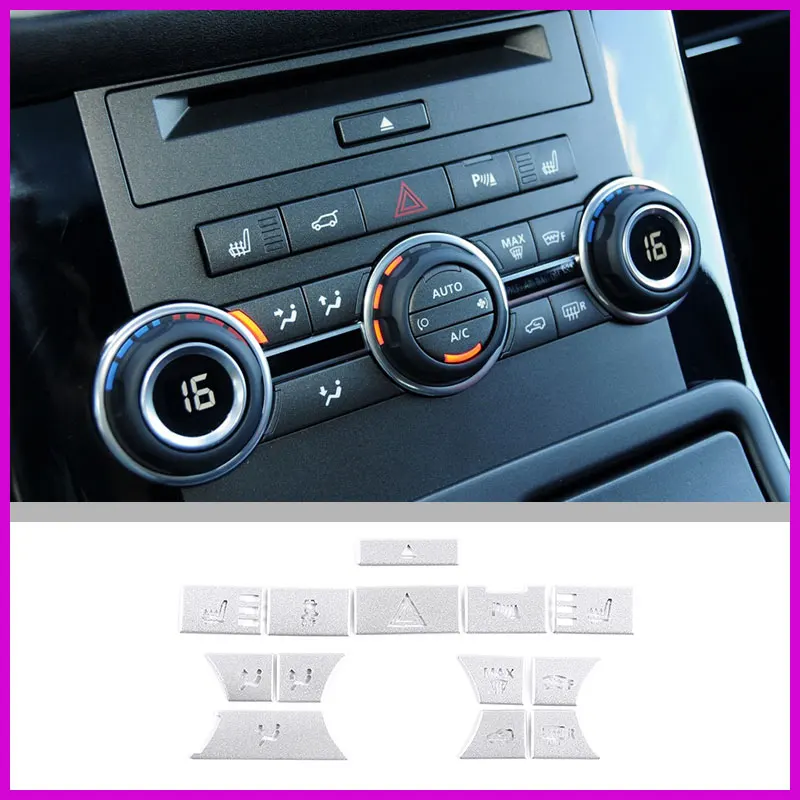 Silver Car Air Condition Ac Climate Control Button Repair Sticker Decal For Land Rover Discovery 4/Range Rover Sport Auto Part