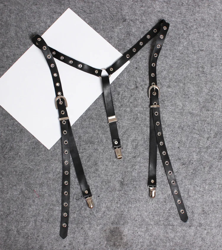 Заклепки на подтяжках панк Рок Аксессуары Регулируемый Косплей кожаный бандаж