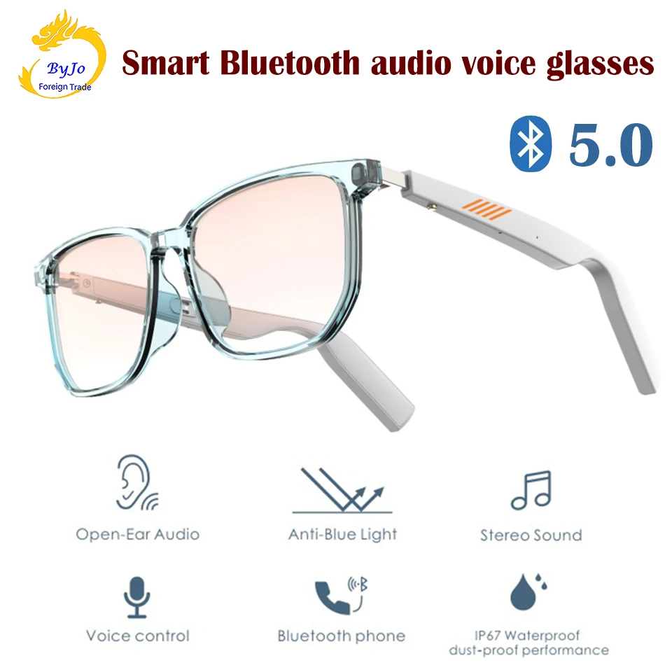 

TCW01-C Smart Bluetooth Audio Voice Glasses IP67 Waterproof and Dustproof Voice Control Bluetooth 5.0 Blocking Blue Light