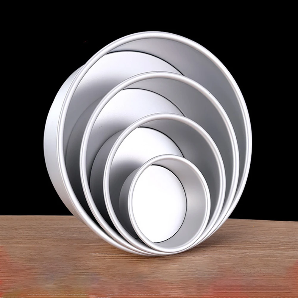 

1 Pc Cake Pan Cake Tin Round Aluminium Cake Mold Anodised Baking Tool For Home Kitchen Birthday Party Wedding 12inch Silver