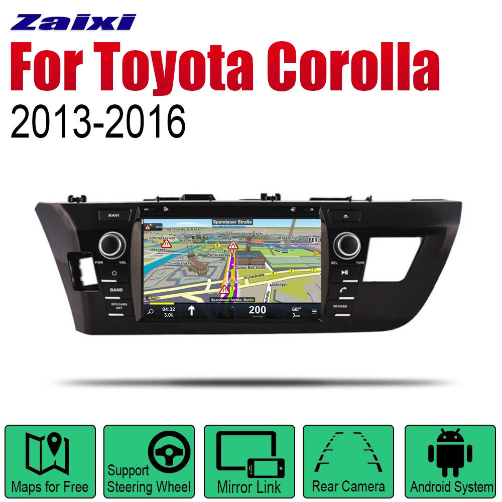 For Toyota Corolla 2013~2016 2din Car Accessories Android Multimedia DVD Player GPS Navigation Radio System DSP Stereo Head Unit |