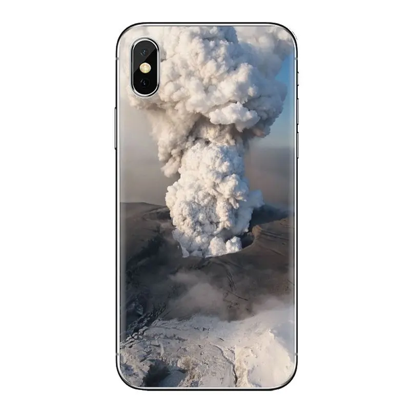 Прозрачный чехол из термополиуретана чудеса природы вулкан Исландия для Samsung Galaxy