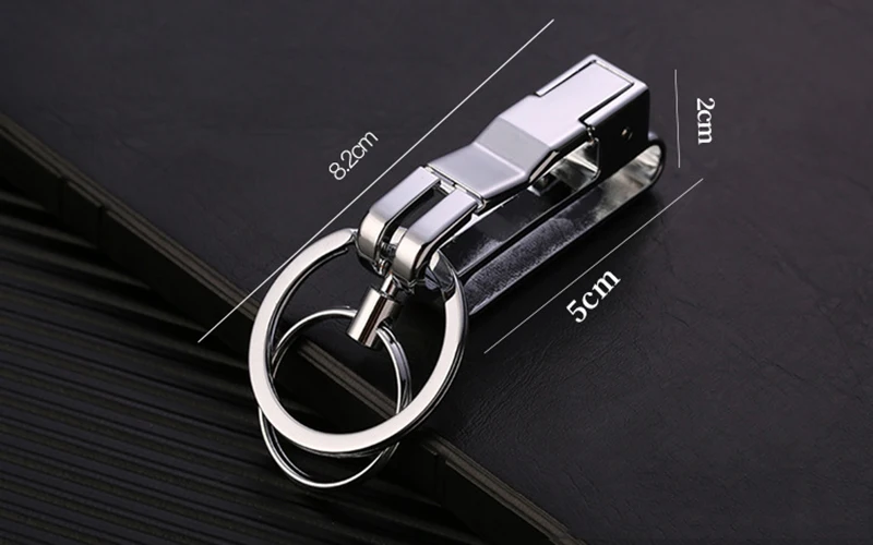 Брелок для ключей мужской двойной металлический аксессуар с двойным кольцом