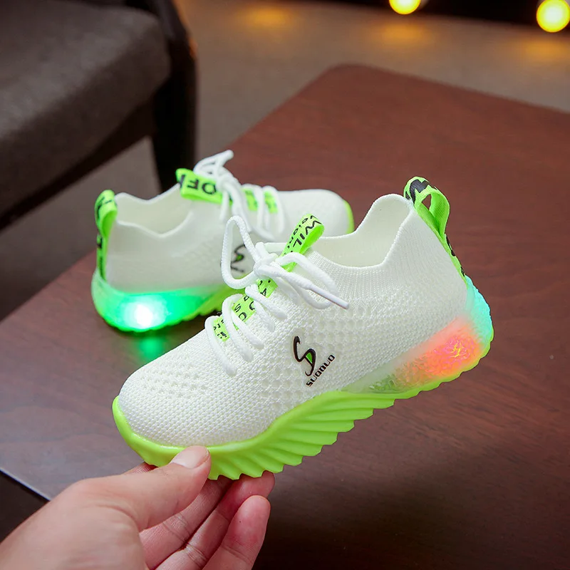 

New Spring Kids Flashing Light Shoes LED Boys and Girls Sports Light-emitting Korean Version of Light-up Children's Shoes CS144