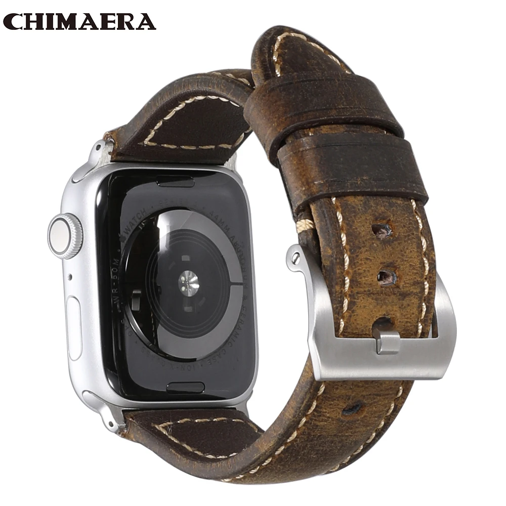 Ремешок CHIMAERA для Apple Watch кожаный браслет Iwatch серии 1/2/3/4 ремешок 38 мм 40 42 44 адаптеры