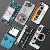 Silicone Case For Xiaomi Poco NFC 10T Pro Note Lite Clear Shockproof Phone Cover Retro Camera Circuit Board