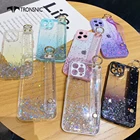 Блестящий чехол на запястье для iPhone 12 11 Pro Max XR Xs MAX, мягкий глянцевый прозрачный чехол на запястье для iPhone 7 8 Plus, цветной чехол